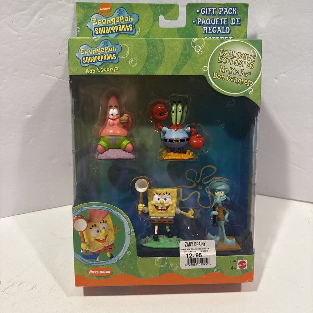 Vintage 2002 Spongebob Squarepants Gift Pack 4 Figure Set Mattel Viacom New RARE